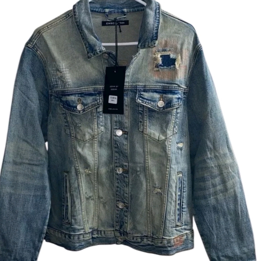 Distressed CONCAT DENIM JACKET MEN’s